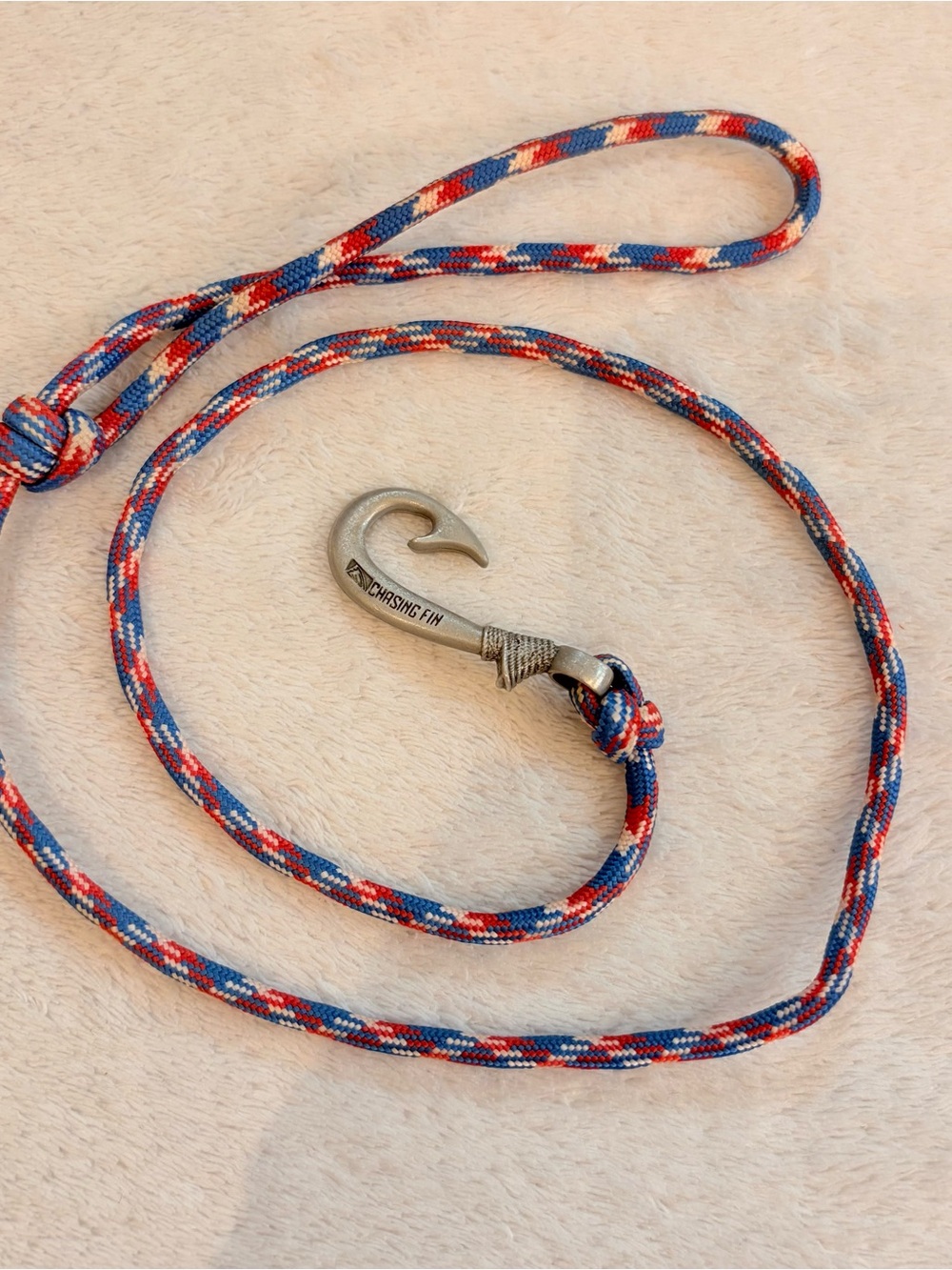 Chasing Fin Red & Blue Braided Cord Hook Bracelet Anklet OS Adjustable